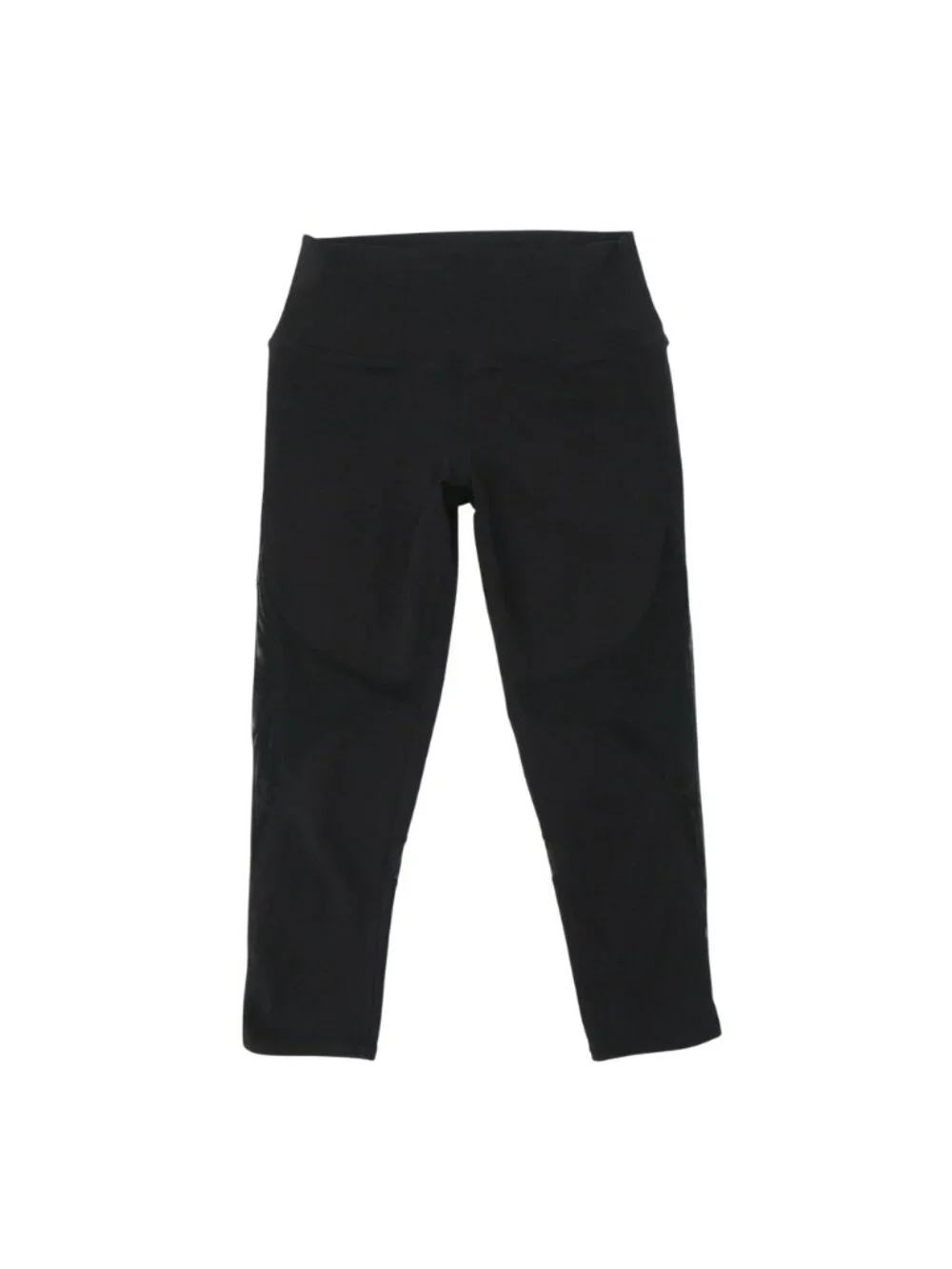 ALO Mesh Side Panels Crop Black Leggings XS S